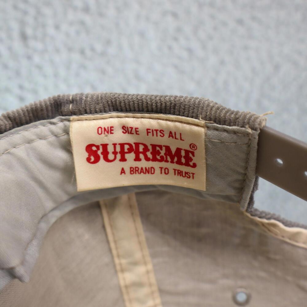 Supreme A Brand To Trust Corduroy Grey Dad Hat Blank Vtg 90s - Picture 7 of 8